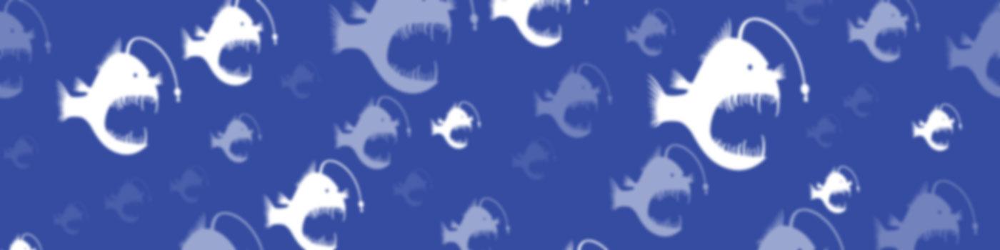 a pattern made from the phishing icon on a blue blackground.